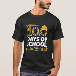 100 dagen school bouwmachines jongens kinderen t-shirt