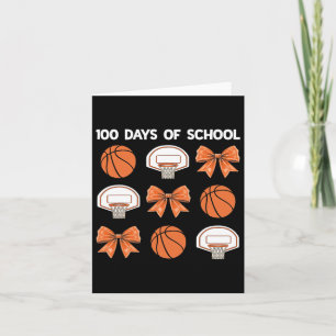 100 dagen School Bysketbyll Coquette Bow Teacher Kaart