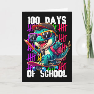 100 dagen school Cool dinosaurus skateboarden Kaart