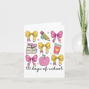 100 Dagen School Coquette Bow 100ste Dag School Kaart