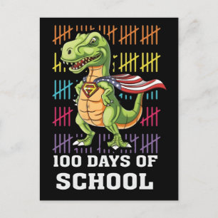 100 dagen school Dinosaurus 2025: Avontuur voor Ki Briefkaart