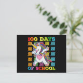 100 dagen school eenhoorn leraar briefkaart (Staand voorkant)