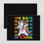 100 dagen school eenhoorn leraar briefkaart (Voorkant / Achterkant)