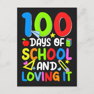 100 dagen school en er van genieten Vectorontwerp Feestdagenkaart