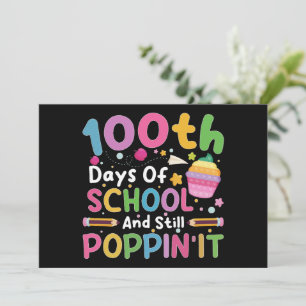 100 dagen school en nog steeds poppin' meisje  kaart