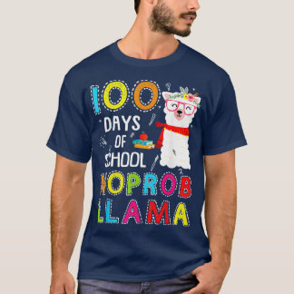 100 dagen school geen bllama-bril t-shirt