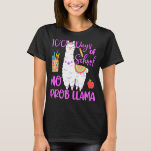100 dagen school geen prob-lama leraar 100 t-shirt