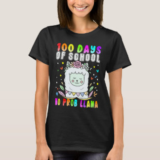 100 dagen school geen probleem lama 100e dag Te T-shirt