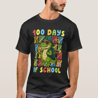 100 dagen school grappige dinosaurus T-rex jongen T-shirt