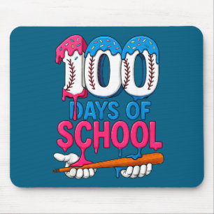 100 dagen school honkbal drip slag 100ste dag van muismat