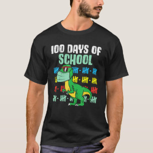 100 dagen school in Rex Dino in Masker Quarantine  T-shirt