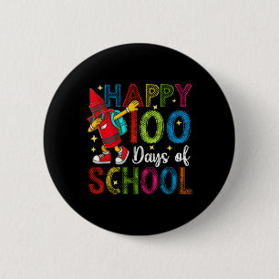 100 dagen School Kleurrijke Dabbing Pencil Teacher Ronde Button 5,7 Cm