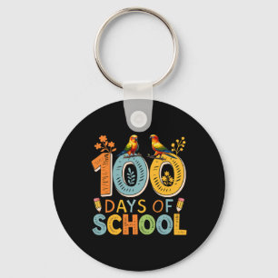 100 dagen school kleurrijke zon conures leraar st sleutelhanger