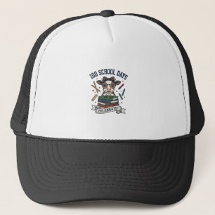 100 Dagen School Koe Vintage Gravure Leraar T-shir Trucker Pet