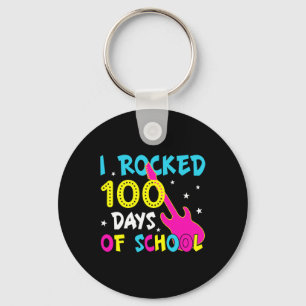 100 dagen school kreeg ik 100e dag gitaarmuziek sleutelhanger