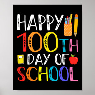 100 dagen school leraar en leerling poster
