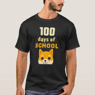 100 Dagen School Leraar Oranje Hond Schattig T-shirt