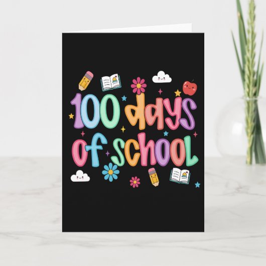 100 dagen school Lief Kleurrijk Klaslokaal Kaart (Voorkant)