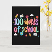 100 dagen school Lief Kleurrijk Klaslokaal Kaart (Gele Bloem)