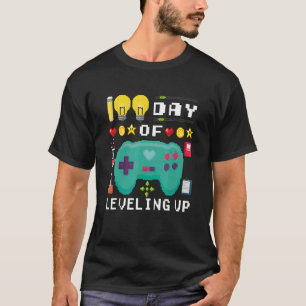 100 dagen school met videogamer 100e D T-shirt