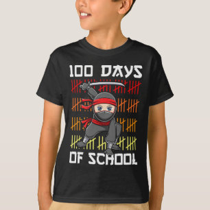 100 dagen School Ninja voor Kids Boys Martial Art T-shirt
