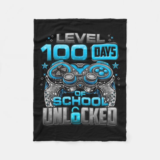 100 dagen school ontgrendelde jongens 100ste dag v fleece deken (Voorkant)