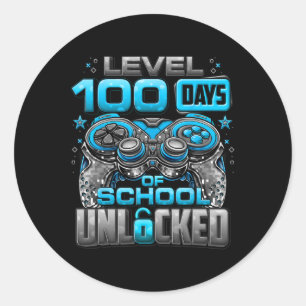 100 dagen school ontgrendelde jongens 100ste dag v ronde sticker