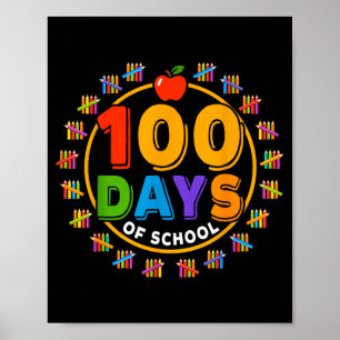 100 dagen school ontwerp gelukkige 100ste dag van poster