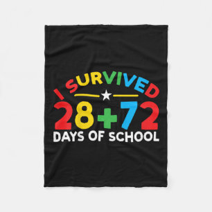 100 dagen school overleefde ik 28 + 72 dagen schoo fleece deken