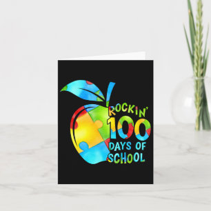 100 dagen school Puzzle Apple Autism Awa Kaart