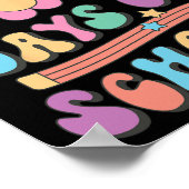 100 dagen school Retro Groovy 100e dag van de scho Poster (Hoek)