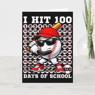 100 Dagen School Retro Honkbal Sport Voor Jongens Kaart