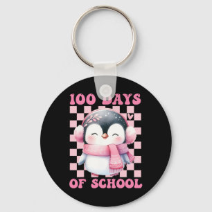 100 dagen School Schattigee pinguïn met Ckpack Sch Sleutelhanger