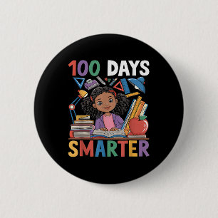 100 Dagen School Shirt Afro Meisje Kinder 100e Dag Ronde Button 5,7 Cm