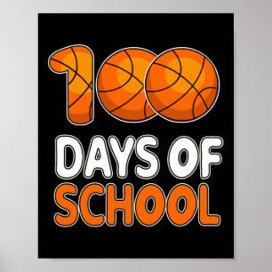 100 Dagen School Sketll Shirt Voor Kinderen Studen Poster