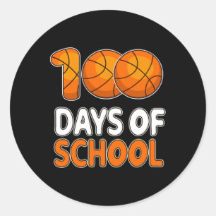 100 Dagen School Sketll Shirt Voor Kinderen Studen Ronde Sticker