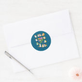 100 dagen school slimme schattige katten poesje ronde sticker (Envelop)