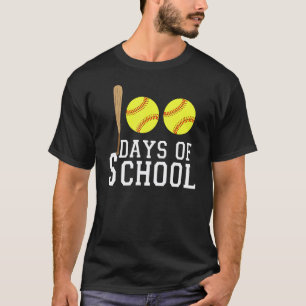 100 Dagen School Softbal Leraar Of Student 1 T-shirt