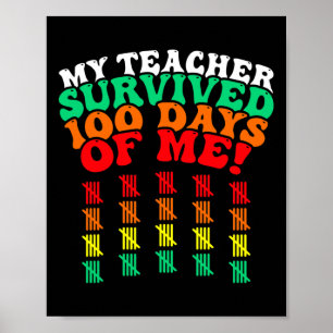 100 Dagen School T-shirt Kinderen 100ste Dag Van S Poster