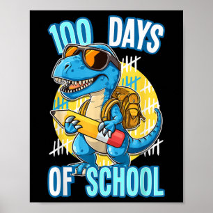 100 dagen School Trex 100ste dag School Dino Poster