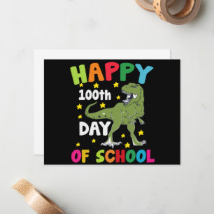 100 dagen school Trex 100ste dag van school  Notitiekaartje