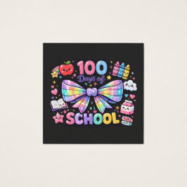 100 dagen school vierkante visitekaartjes