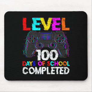 100 dagen school voltooid gamer jongen niveau 100 muismat