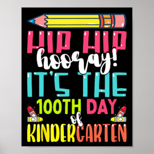 100 dagen school voor kinderen, jongens en meisjes poster