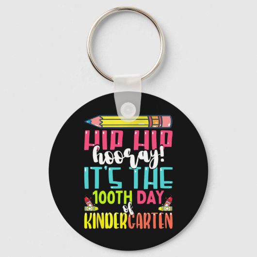 100 dagen school voor kinderen, jongens en meisjes sleutelhanger (Voorkant)