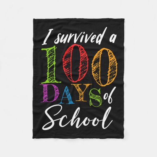 100 dagen school voor leraar en student fleece deken (Voorkant)