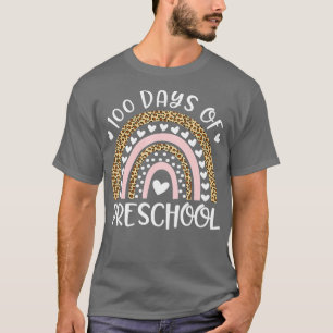 100 dagen school voor peuter-leraar regenboog L T-shirt