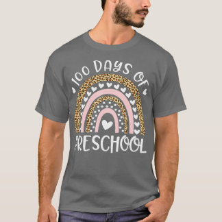 100 dagen school voor peuter-leraar regenboog L T-shirt