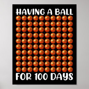 100 dagen schoolbasketbal 100e dag 100 dagen poster