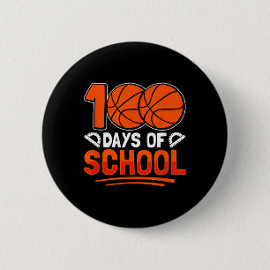 100 dagen schoolbasketbal voor leerlingen Coach P Ronde Button 5,7 Cm